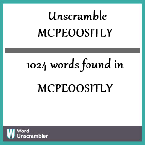 1024 words unscrambled from mcpeoositly