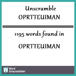 1195 words unscrambled from oprtteuiman