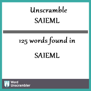 125 words unscrambled from saieml