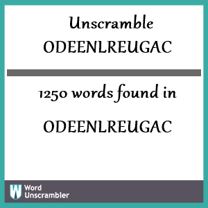 1250 words unscrambled from odeenlreugac