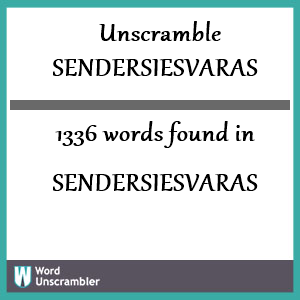 1336 words unscrambled from sendersiesvaras