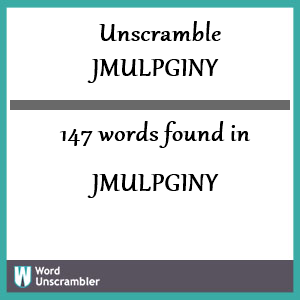 147 words unscrambled from jmulpginy