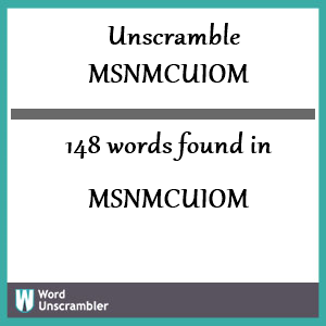 148 words unscrambled from msnmcuiom