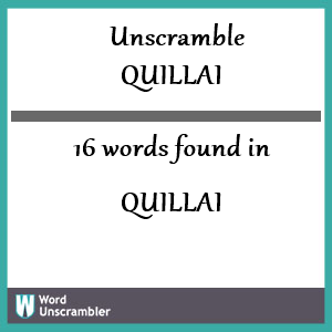 16 words unscrambled from quillai