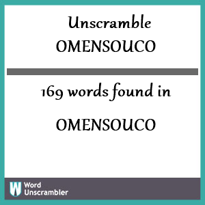 169 words unscrambled from omensouco