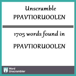 1705 words unscrambled from ppavtioruoolen