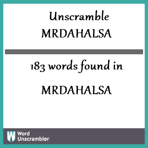 183 words unscrambled from mrdahalsa