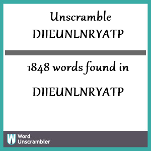 1848 words unscrambled from diieunlnryatp