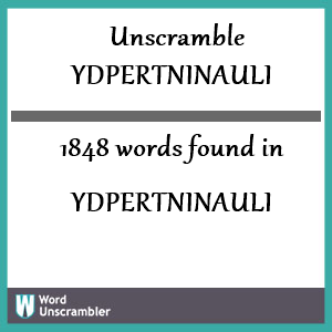 1848 words unscrambled from ydpertninauli