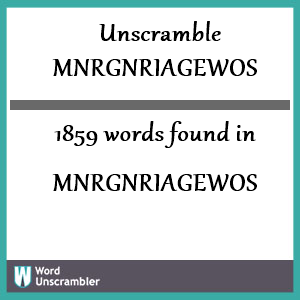 1859 words unscrambled from mnrgnriagewos