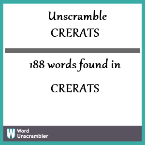 188 words unscrambled from crerats