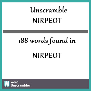 188 words unscrambled from nirpeot