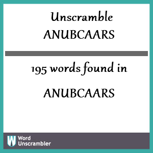 195 words unscrambled from anubcaars