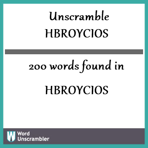 200 words unscrambled from hbroycios