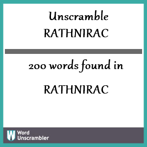 200 words unscrambled from rathnirac