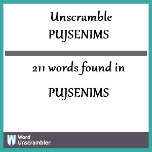 211 words unscrambled from pujsenims