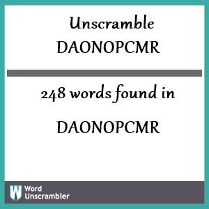 248 words unscrambled from daonopcmr