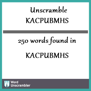 250 words unscrambled from kacpubmhs