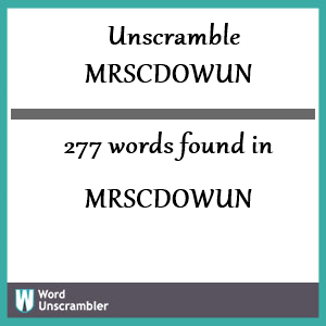 277 words unscrambled from mrscdowun