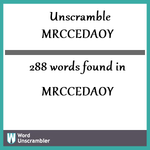 288 words unscrambled from mrccedaoy