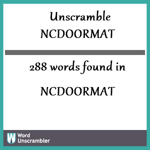 288 words unscrambled from ncdoormat