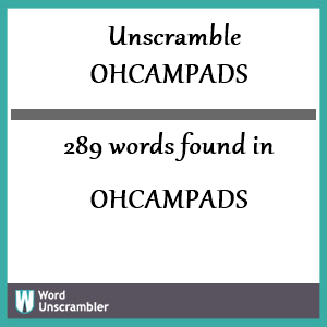 289 words unscrambled from ohcampads