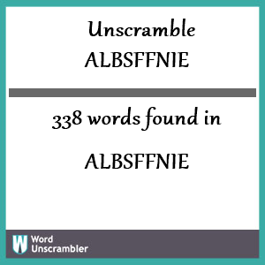 338 words unscrambled from albsffnie