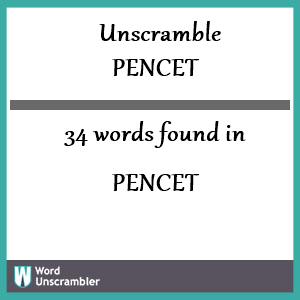 34 words unscrambled from pencet