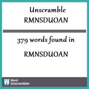 379 words unscrambled from rmnsduoan