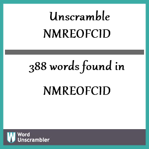 388 words unscrambled from nmreofcid