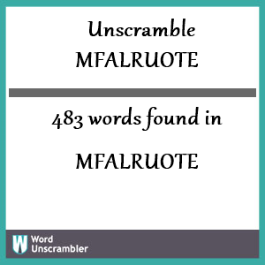 483 words unscrambled from mfalruote