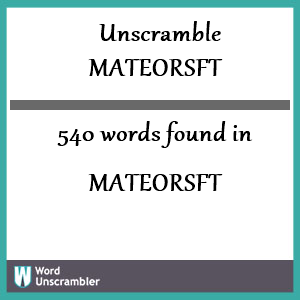 540 words unscrambled from mateorsft