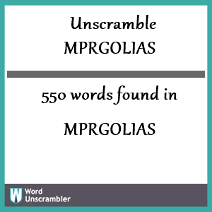 550 words unscrambled from mprgolias
