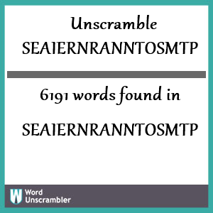 6191 words unscrambled from seaiernranntosmtp