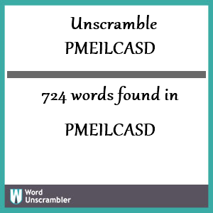 724 words unscrambled from pmeilcasd