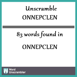 83 words unscrambled from onnepclen