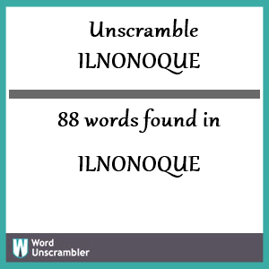 88 words unscrambled from ilnonoque