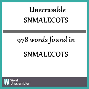 978 words unscrambled from snmalecots