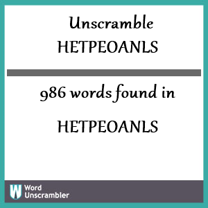 986 words unscrambled from hetpeoanls